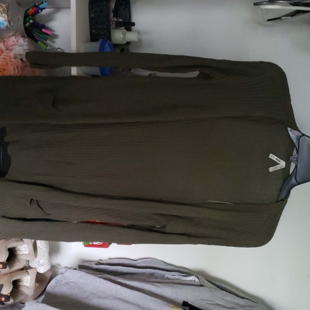 Olive green cardigan